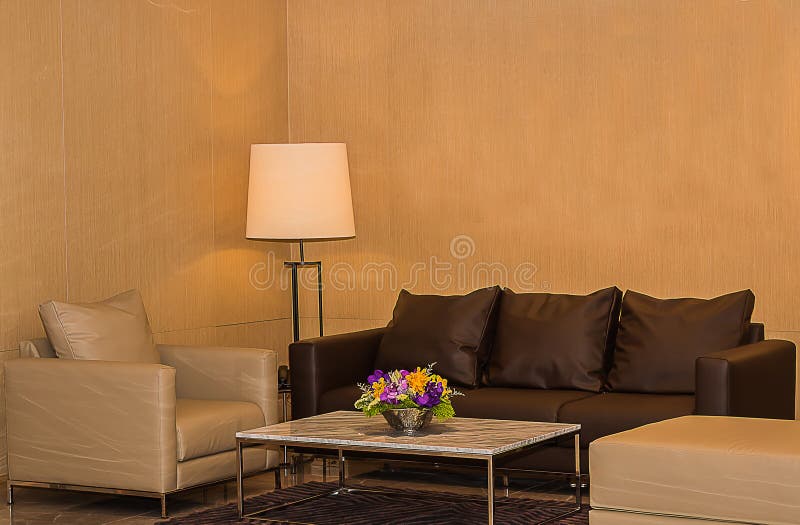 Relaxing Sofa in Liveing Room Stock Image Image of wallbackrest