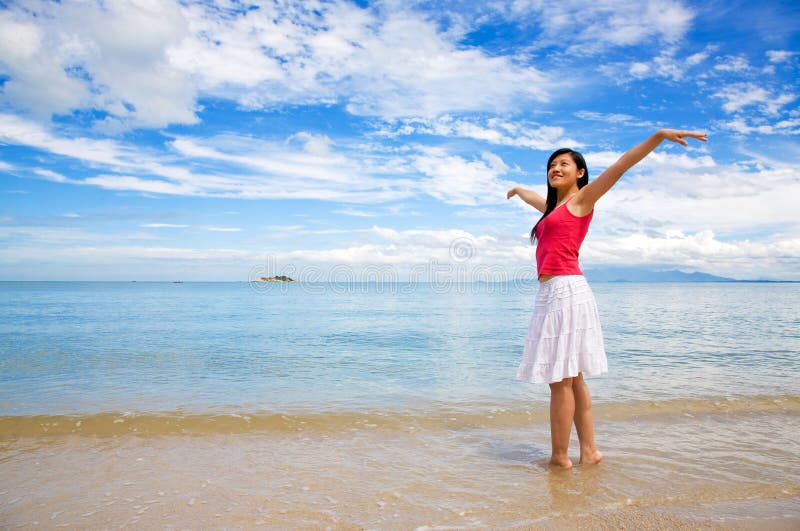 Relaxing woman on a beautiful day