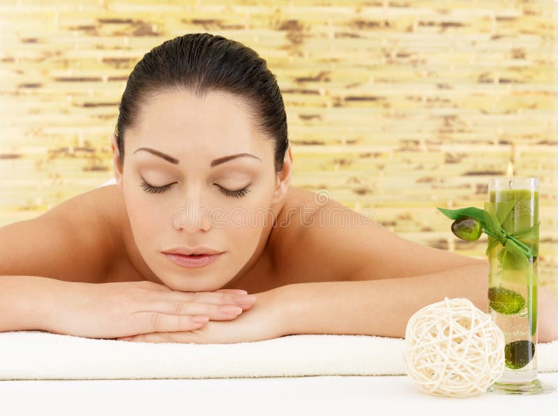 Relaxing woman at beauty spa salon stock images Relaxing woman at beauty spa salon stock images