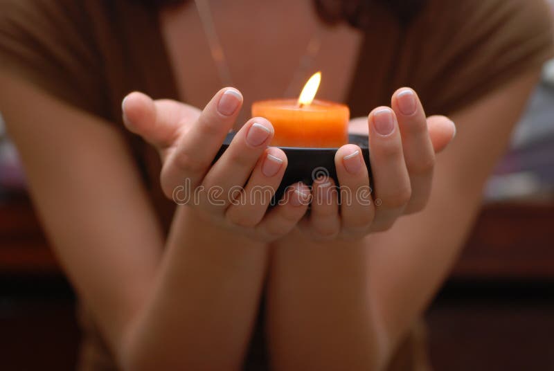 Relaxing young woman stock image