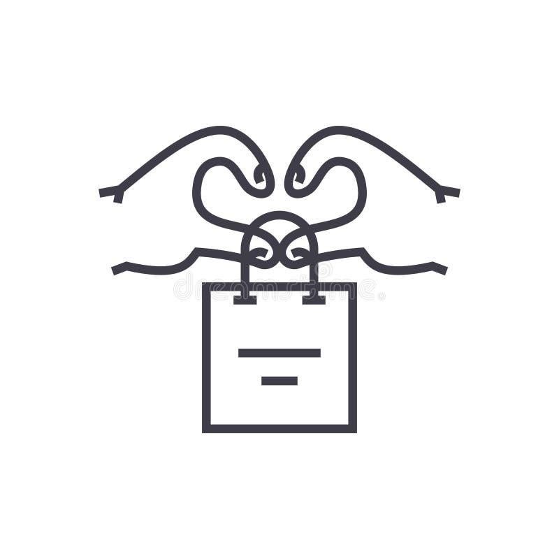 Relazione del cliente, linea icona, segno, illustrazione di vettore di vendita del cliente su fondo, colpi editabili illustrazione di stock Relazione del cliente, linea icona, segno, illustrazione di vettore di vendita del cliente su fondo, colpi editabili illustrazione di stock