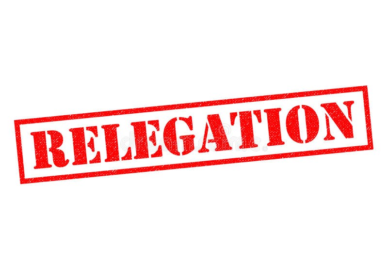 RELEGATION red Rubber Stamp over a white background.