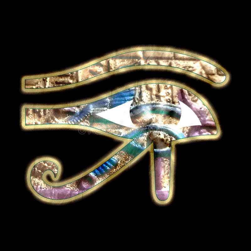 Relevo dourado dos vintages do olho de Horus