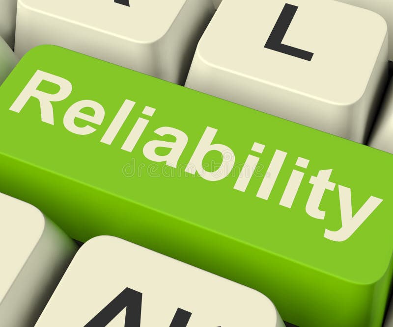 Reliability Computer Key Showing Certain Dependable Confidence stock images Reliability Computer Key Showing Certain Dependable Confidence stock images