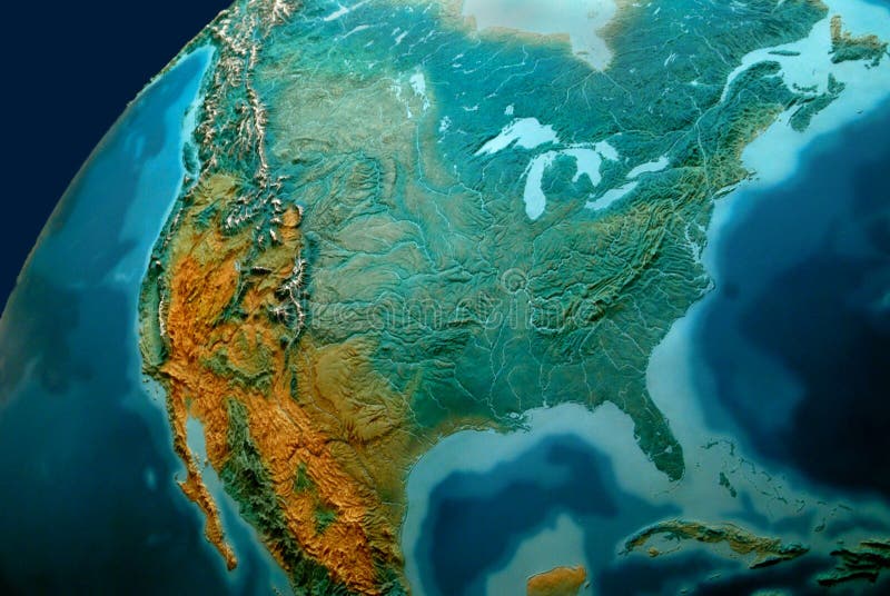 Relief Globe Planète Terre Amérique du Nord