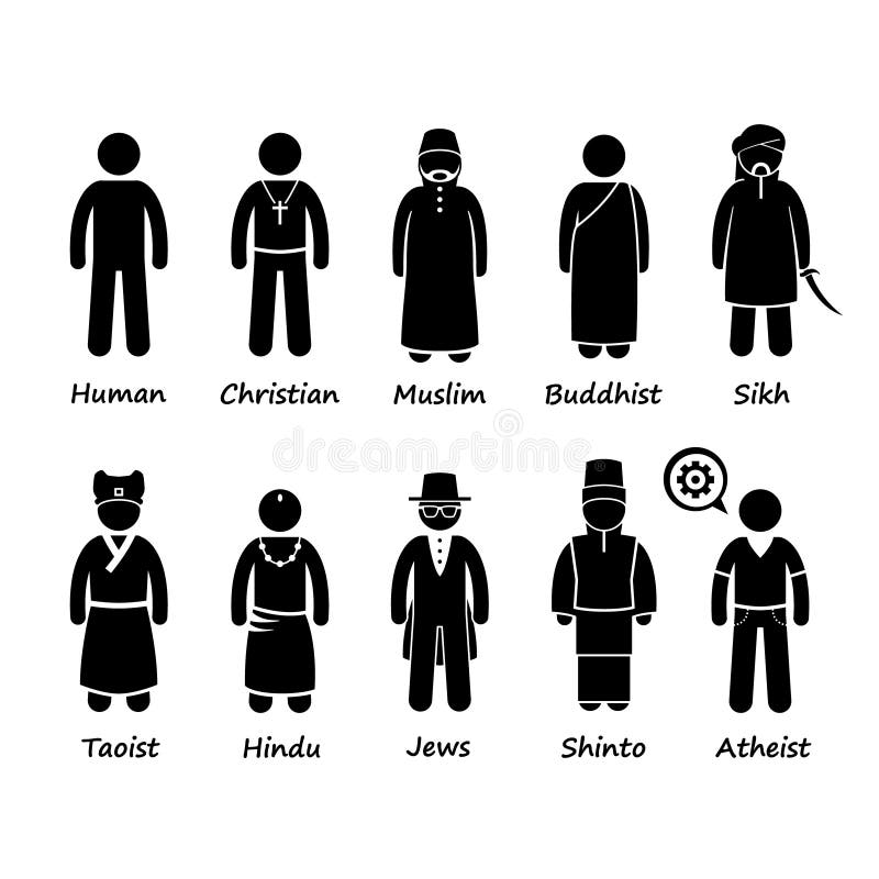 Religia ludzie w Światowym Cliparts ilustracji Religia ludzie w Światowym Cliparts ilustracji