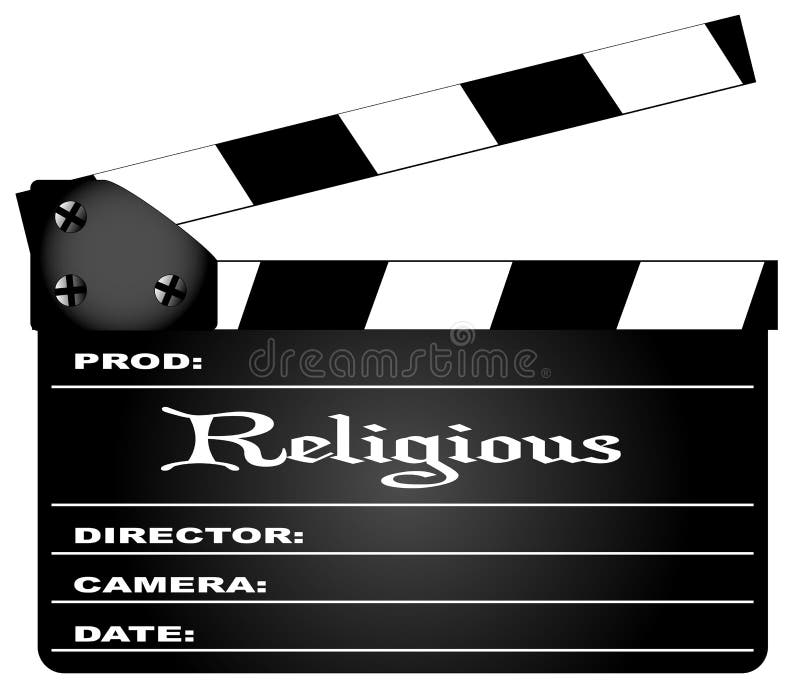 A typical movie clapperboard with the legend Religious isolated on white. A typical movie clapperboard with the legend Religious isolated on white.