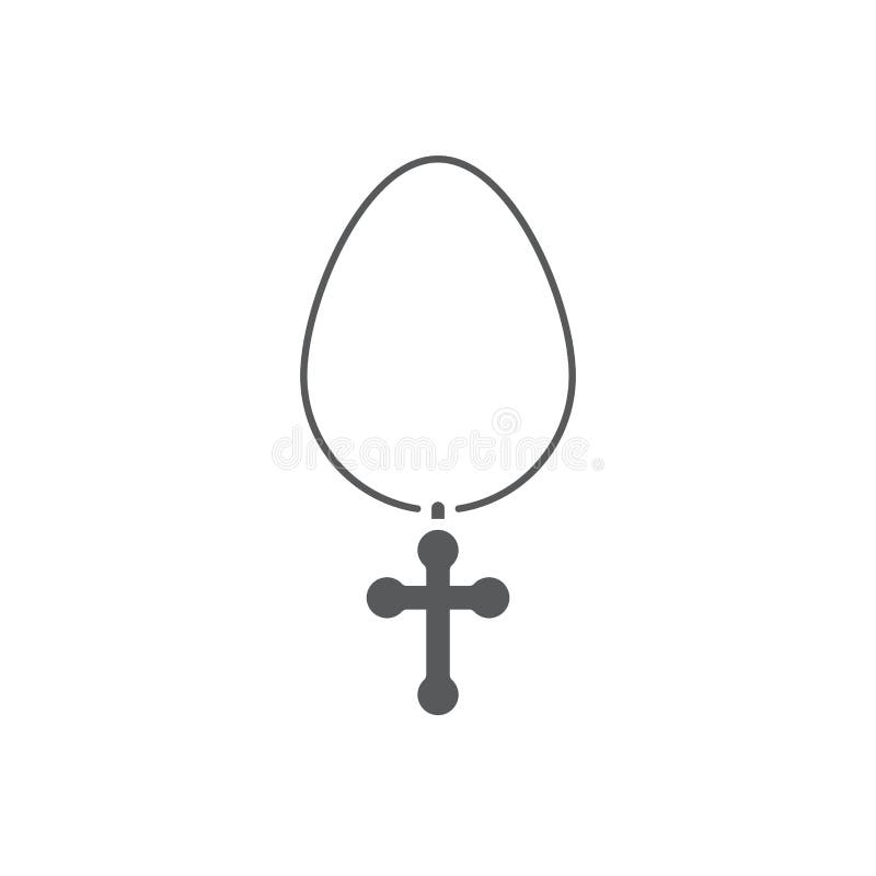 Religion Cross Pendant Vector Icon Symbol Religion Isolated on White