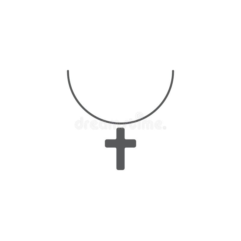 Religion Cross Pendant Vector Icon Symbol Religion Isolated on White