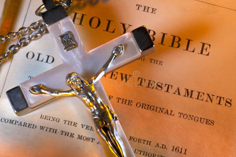 Religion - Crucifix - Holy Bible stock image Religion - Crucifix - Holy Bible stock image