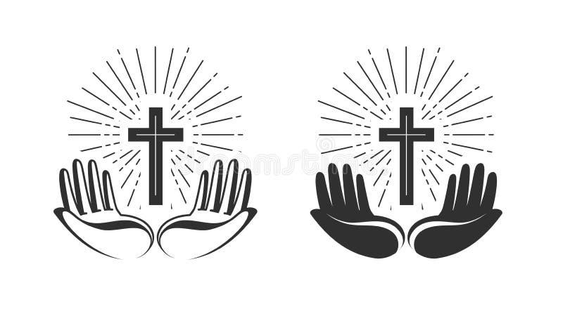 religion för bokbegreppskors Bibeln kyrkan, tro, ber symbolen eller symbol också vektor för coreldrawillustration