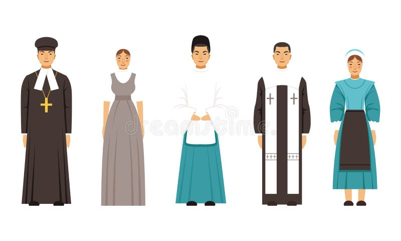 Religion People Characters In Traditional Clothes Collection, Orthodox ...