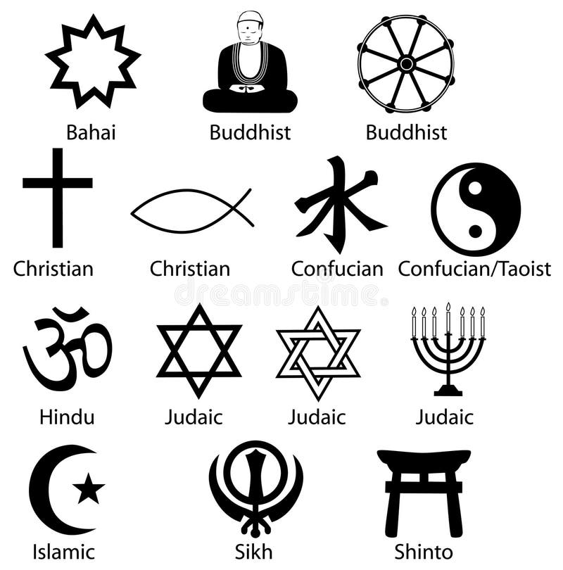 Sharp and clean vector render, use as icons. Is Comparative Religion your subject? Syncretist? Polytheist? Symbols Of Contemporary World Religions. Sharp and clean vector render, use as icons. Is Comparative Religion your subject? Syncretist? Polytheist? Symbols Of Contemporary World Religions.