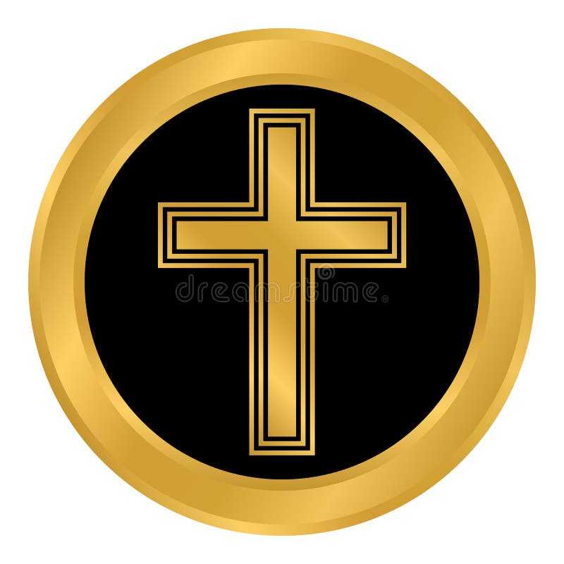 Religious cross button. royalty free illustration