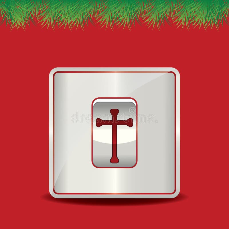 Religious cross button. Vector illustration decorative design royalty free illustration