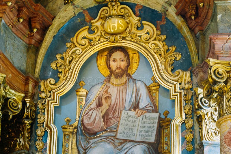 Religious Orthodox Icon Of Sitting Lord Jesus