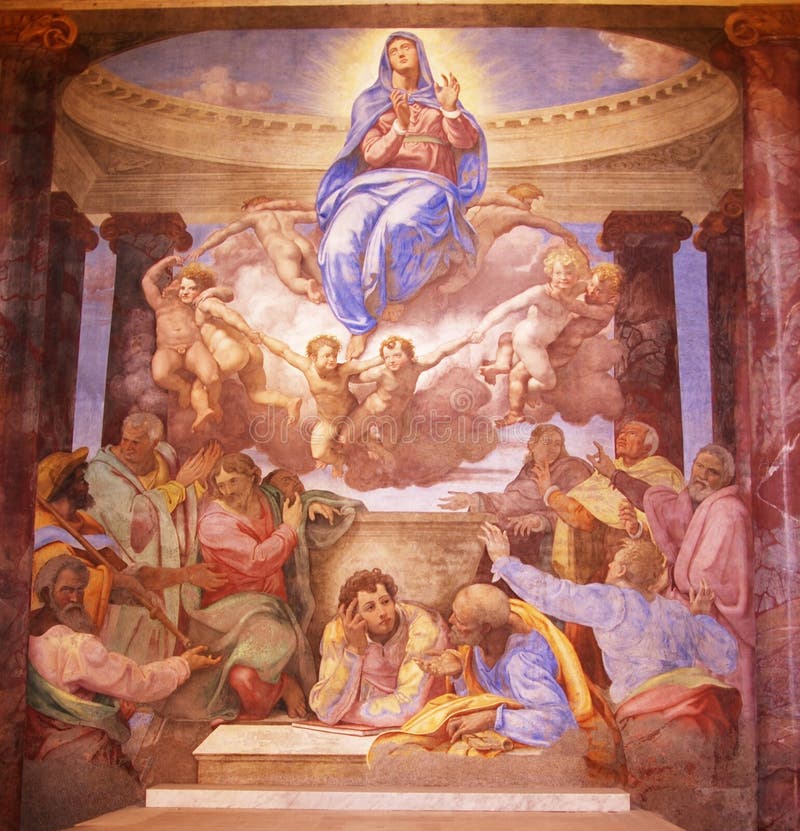 Religious paiting in church interior