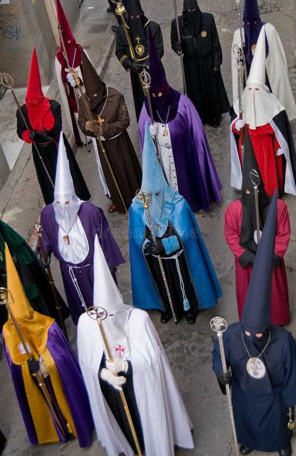 Nazarenos. Religious during processions in Holy Week. Is the most important religious festivity. Spain. Week processions stock images, royalty-free photos and pictures
