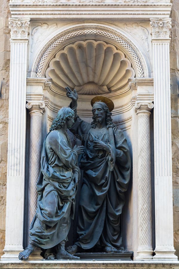 Religious Sculptures At A Building In Florence Stock Photo Image of