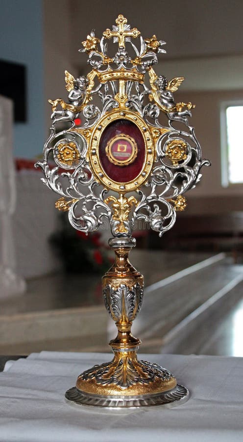 Reliquary with blood of St. Matthew, Stitar st. Matthew church detail, Slavonia, Croatia