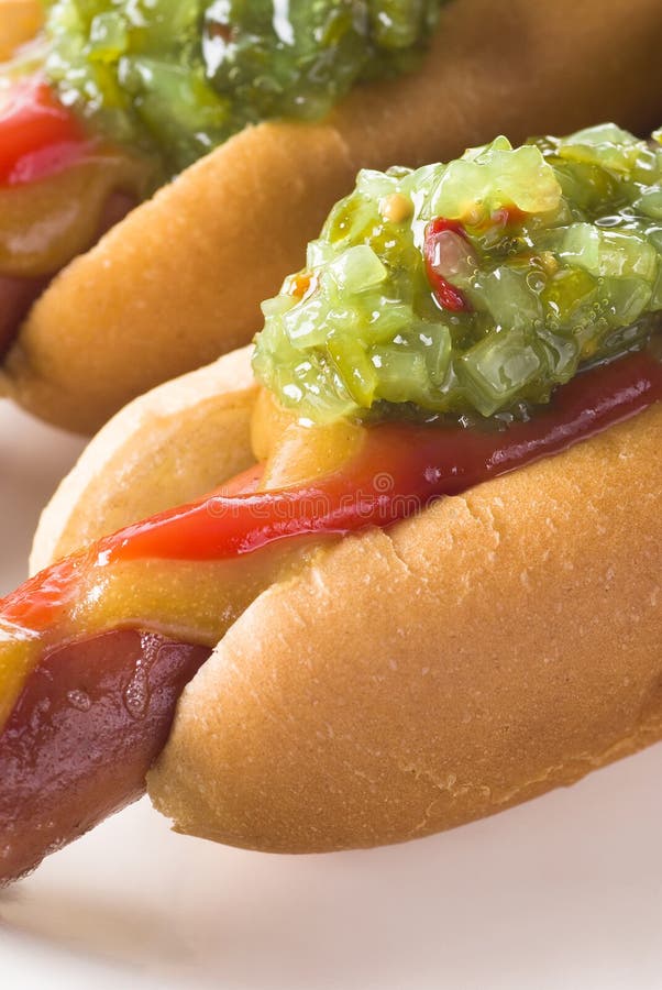 Relish Hot Dog stock image. Image of sweet, bread, diagonal 16572319
