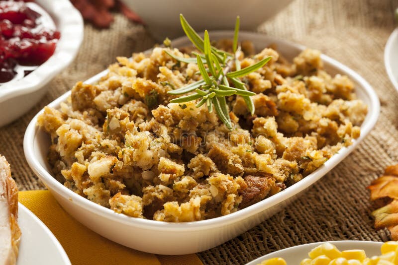 Homemade Thanksgiving Stuffing Made with Bread and Herbs. Homemade Thanksgiving Stuffing Made with Bread and Herbs