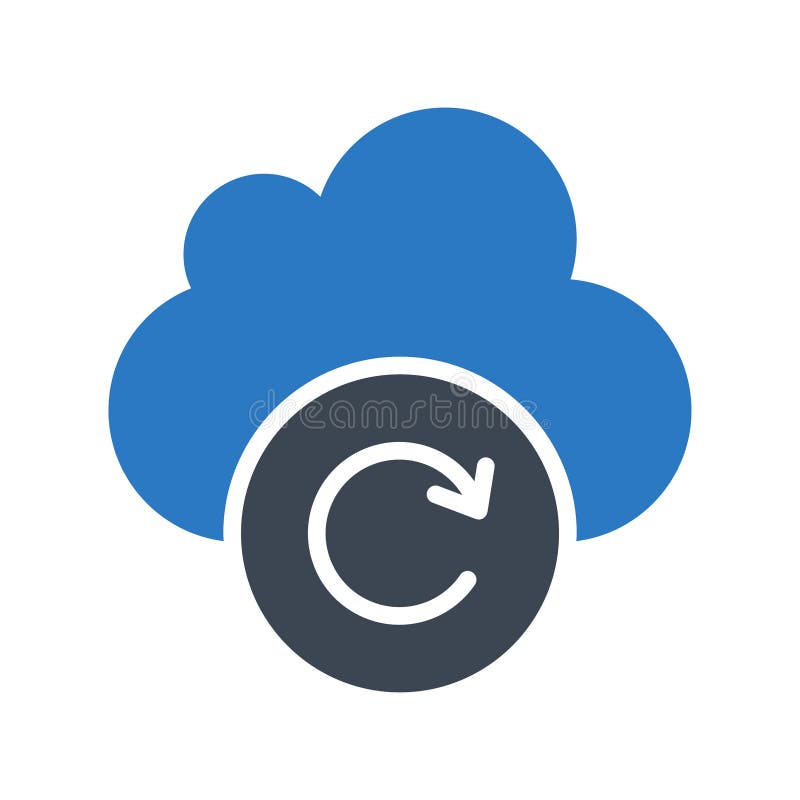 Reload cloud glyphs color vector icon stock illustration