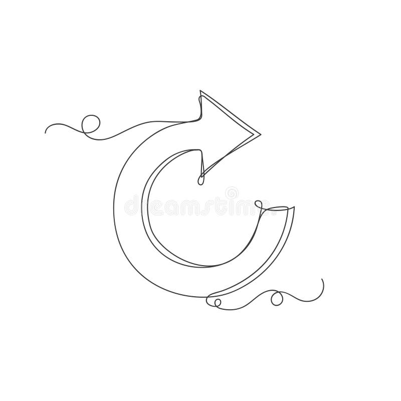 Reload icon arrow in circle continuous one line art decoration vector illustration symbol vector illustration