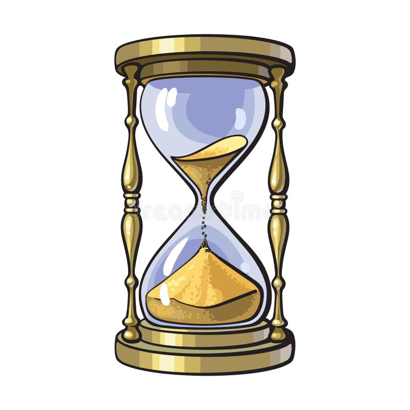 Reloj de arena del oro viejo ilustración del vector Reloj de arena del oro viejo ilustración del vector