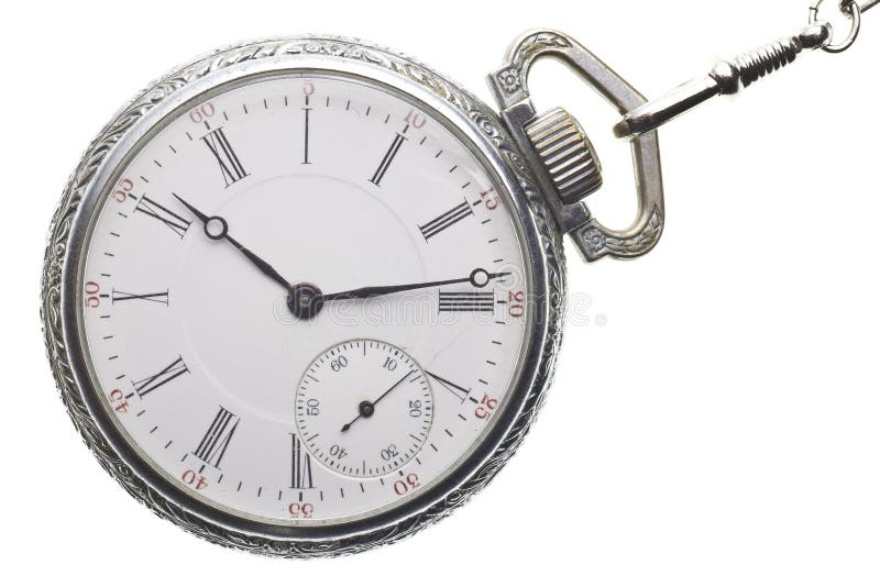 Reloj de bolsillo antiguo aislado en el fondo blanco imagen de archivo libre de regalías Reloj de bolsillo antiguo aislado en el fondo blanco imagen de archivo libre de regalías