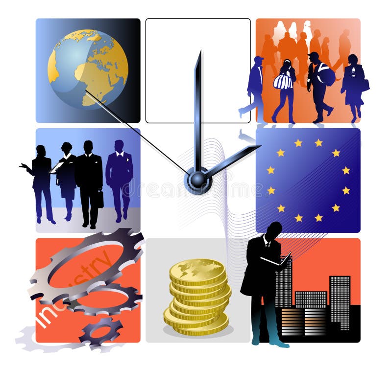 Reloj de los asuntos de la UE ilustración del vector Reloj de los asuntos de la UE ilustración del vector