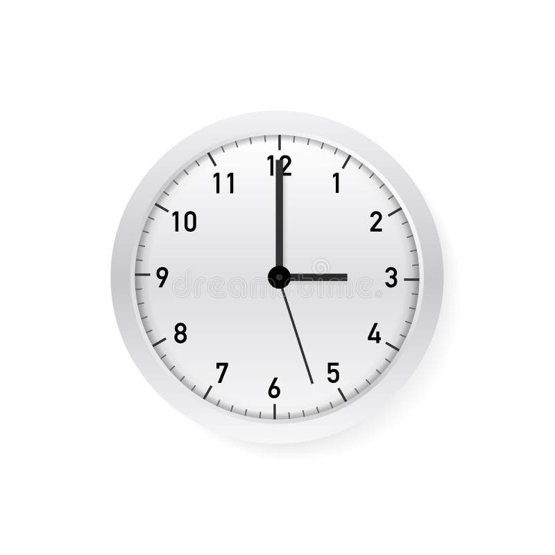 Reloj de pared redondo blanco del vector y blanco clásico simple Ilustraci?n del vector libre illustration Reloj de pared redondo blanco del vector y blanco clásico simple Ilustraci?n del vector libre illustration
