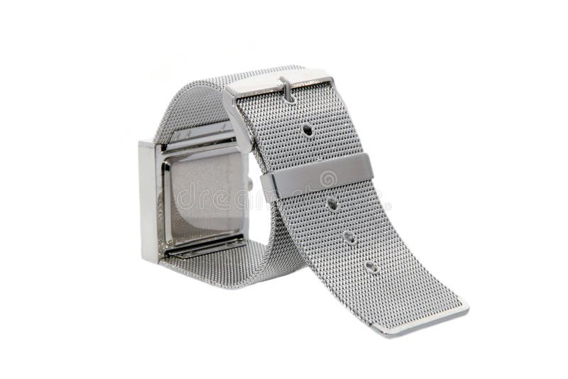 Reloj de plata de la pulsera foto de archivo Reloj de plata de la pulsera foto de archivo