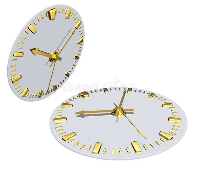 Reloj, esfera de reloj, ejemplo 3d aislado