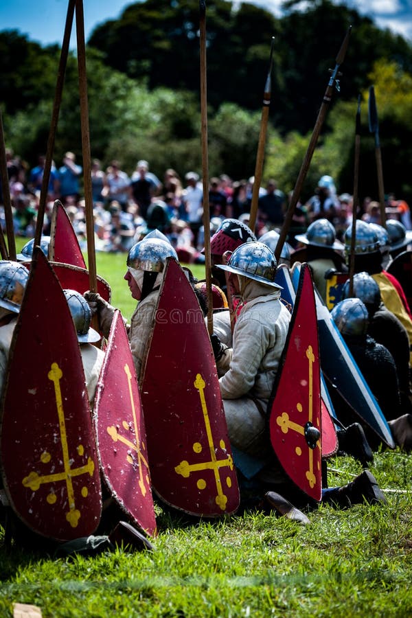 Reluarea bătăliei medievale stock photo