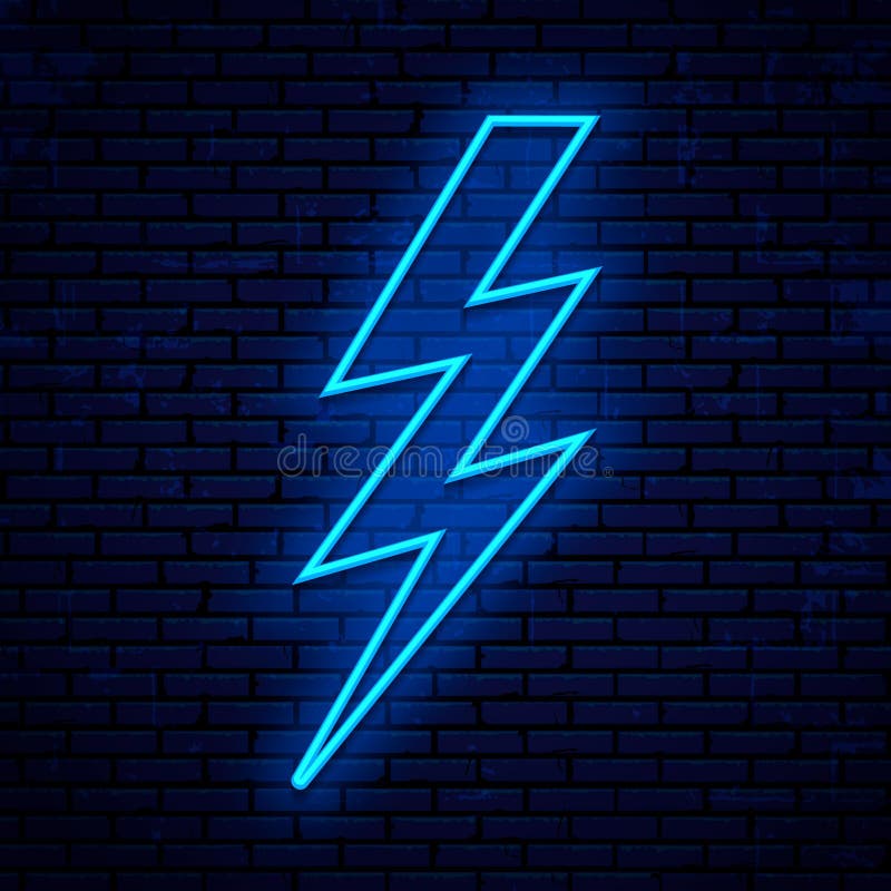 Relámpago de la señal de neón ilustración del vector Relámpago de la señal de neón ilustración del vector