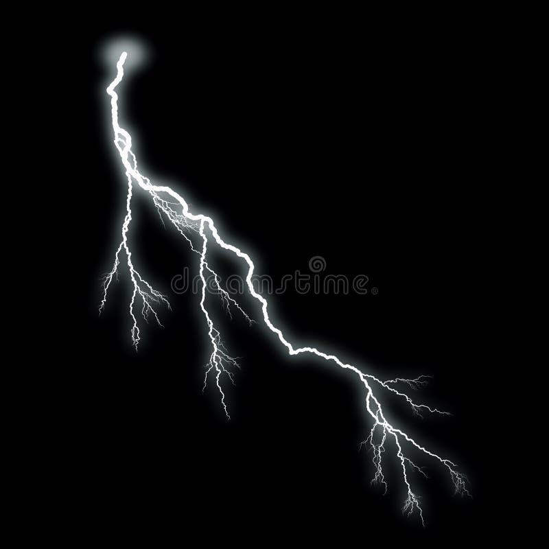 Relâmpago isolado sobre o fundo preto ilustração do vetor Relâmpago isolado sobre o fundo preto ilustração do vetor