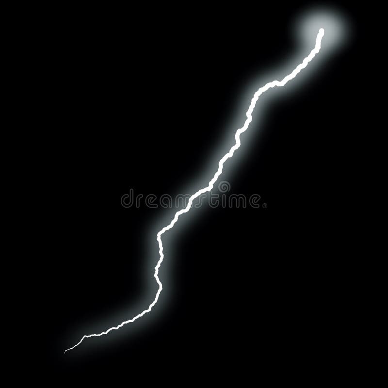 Relâmpago isolado sobre o fundo preto ilustração stock Relâmpago isolado sobre o fundo preto ilustração stock