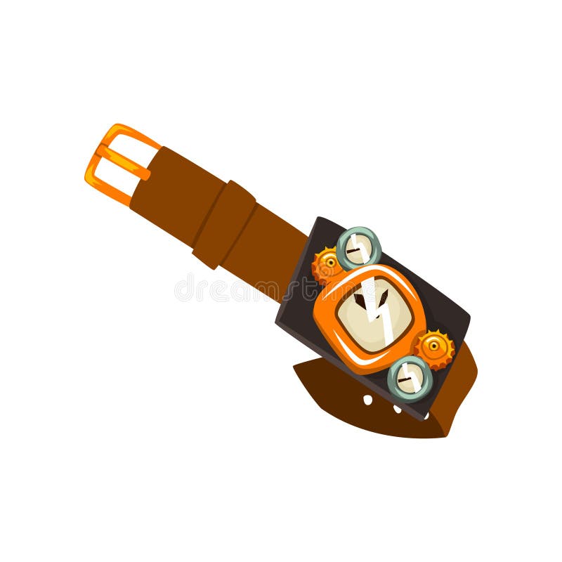 Relógio de pulso de Steampunk, dispositivo mecânico antigo ou ilustração do vetor do mecanismo em um fundo branco ilustração stock Relógio de pulso de Steampunk, dispositivo mecânico antigo ou ilustração do vetor do mecanismo em um fundo branco ilustração stock