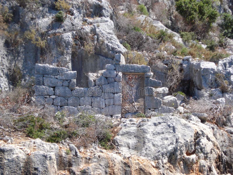 Ruins of the Ancient City of Kekova Stock Image - Image of terrain ...