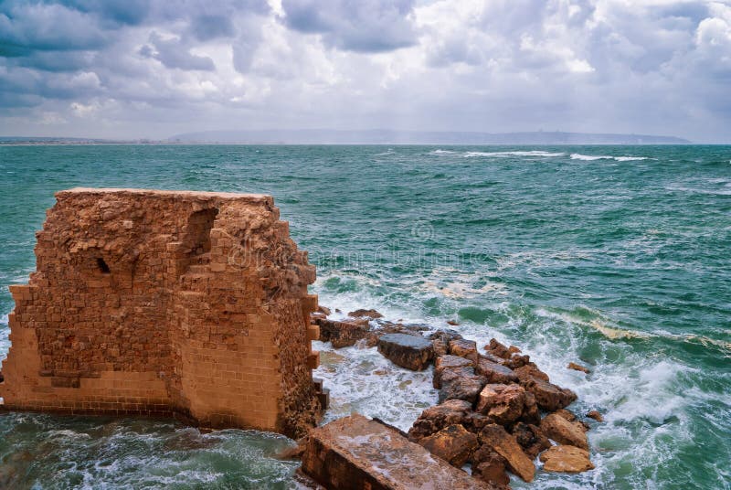 Remains of fortress walls of the Acre