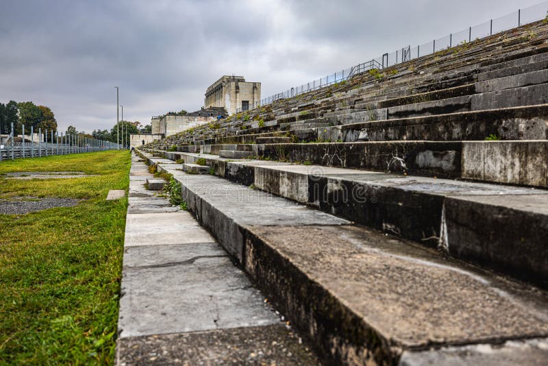 The remains of German megalomania in the Third Reich, the main tribune at the Zeppelin Field in Nueremberg. The leader of the Greater German Empire Hitler had his army deployed here on the great road