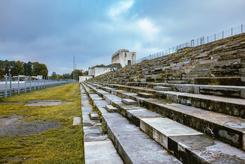 The remains of German megalomania in the Third Reich, the main tribune at the Zeppelin Field in Nueremberg. The leader of the Greater German Empire Hitler had his army deployed here on the great road