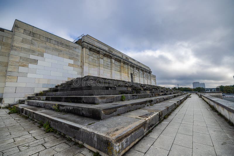 The remains of German megalomania in the Third Reich, the main tribune at the Zeppelin Field in Nueremberg. The leader of the Greater German Empire Hitler had his army deployed here on the great road