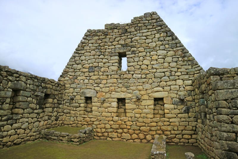 The Remains of Inca Architecture in Machu Picchu Citadel, UNESCO World Heritage Archaeological Site in Cusco Region, Peru stock image The Remains of Inca Architecture in Machu Picchu Citadel, UNESCO World Heritage Archaeological Site in Cusco Region, Peru stock image