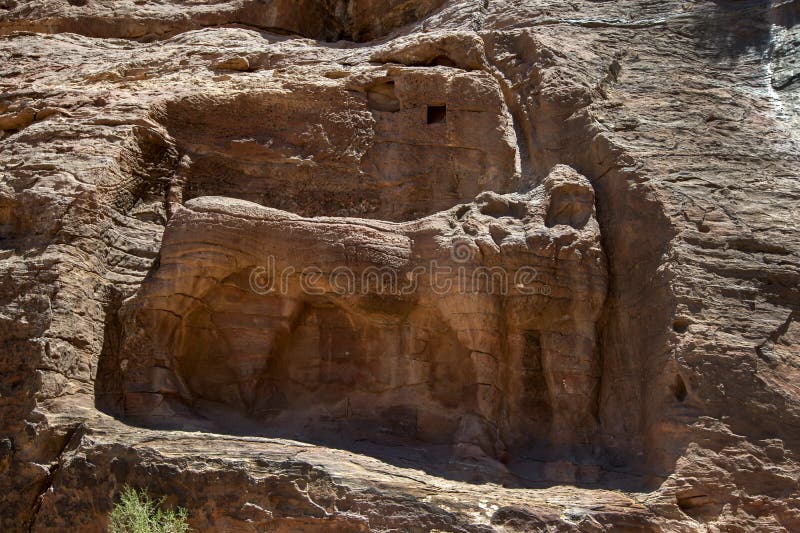 The remains of the Lion Fountain at Petra in Jordan.