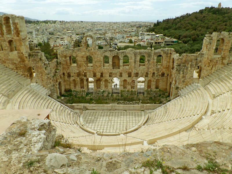The Remains of Odeon of Herodes Atticus Theatre, Acropolis of Athens, Greece