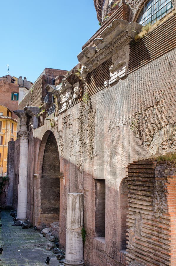 The remains of the rear of the world famous Pantheon in Rome, It royalty free stock image The remains of the rear of the world famous Pantheon in Rome, It royalty free stock image