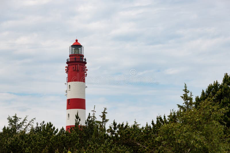 Remarcable light house of Amrum (Oomram) in Northern Germany at the Northern See