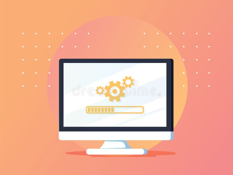 REMARKETING вебсайты Обновление компьютера онлайн Gradi вектора плоские иллюстрация вектора REMARKETING вебсайты Обновление компьютера онлайн Gradi вектора плоские иллюстрация вектора